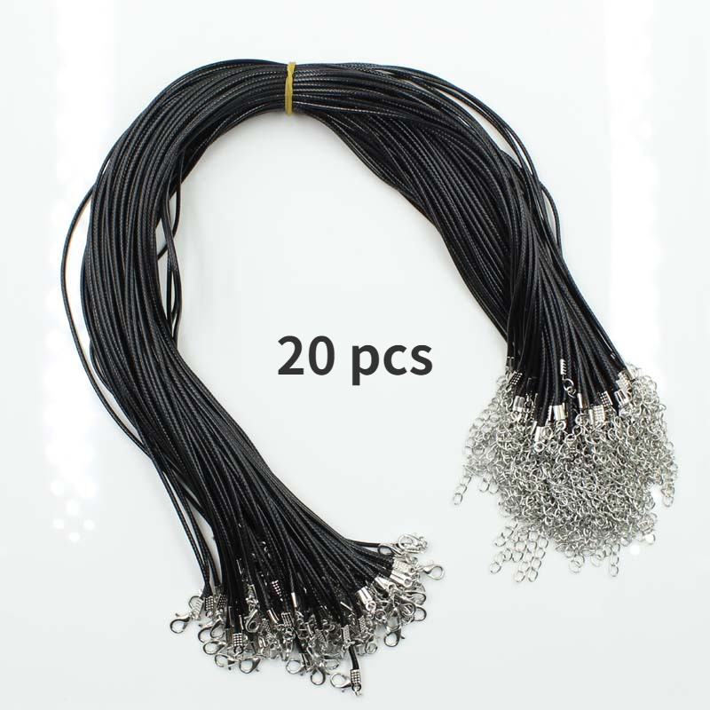  50 Pcs Black Waxed Necklace Cord 2MM Waxed Leather Cord Rope  with a Lobster Claw Clasp Necklace Cord Bulk for Jewelry Making Bracelet  Chain Necklaces String Jewelry DIY Accessories : Clothing