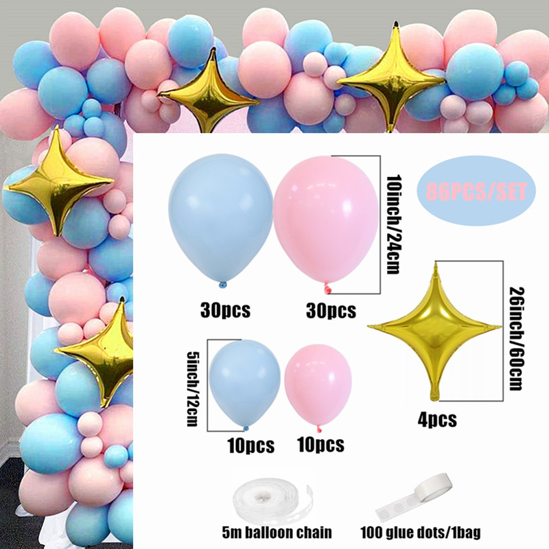 Party 36 Transparent Balloon W/ Golden Star Confetti & Tassle - 1pc