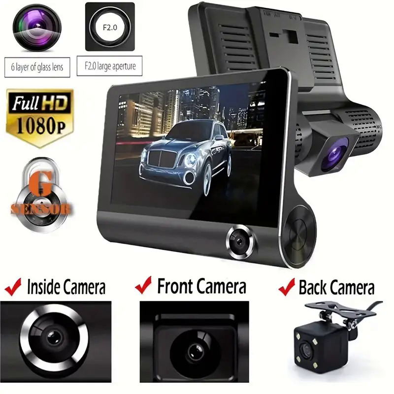 Yansoo Dashcam Auto Vorne Hinten Autokamera 3,0-Zoll IPS FHD 1080