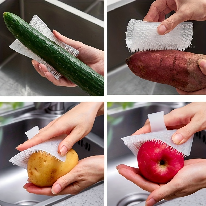 1pc Bendable Multi-functional Fruit & Vegetable Cleaning Brush- Soft  Scrubber For Kitchen Tools
