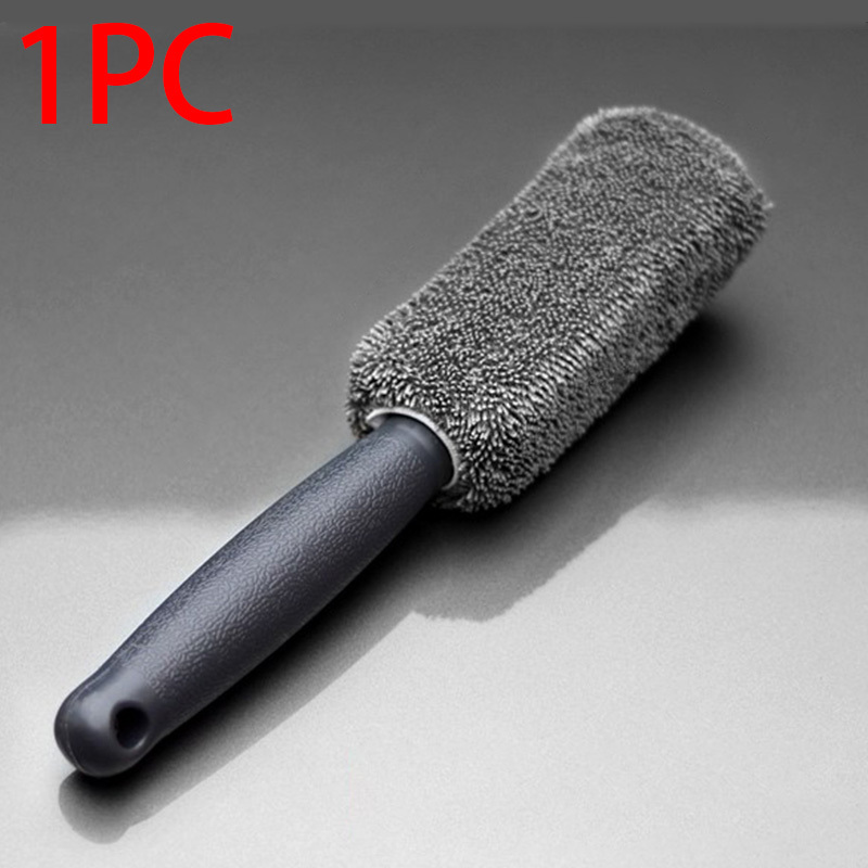 Car Wash Portable Microfiber Wheel Tire Rim Brush Car Wheel Wash Cleaning  for Car with Plastic Handle Auto Washing Cleaner Tools
