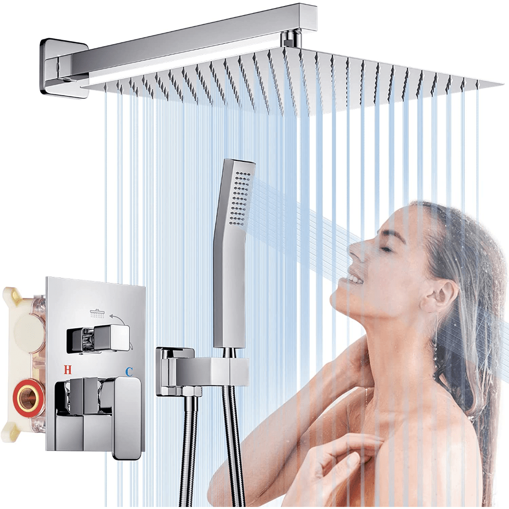 Sistema de ducha, juego de grifo de ducha montado en la pared para baño con  cabezal de ducha de lluvia de alta presión… - Multicleaners
