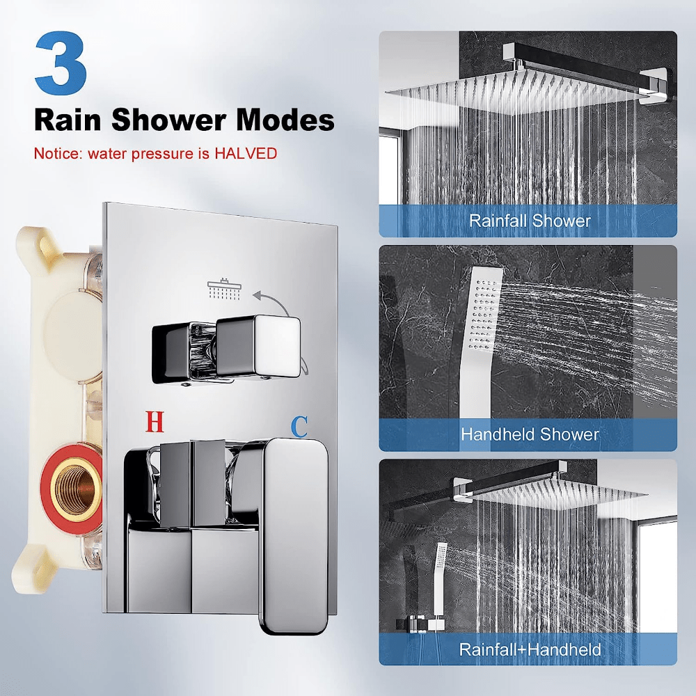 Sistema de ducha lluvia, grifo completo, cabezal de ducha de 75-120 cm