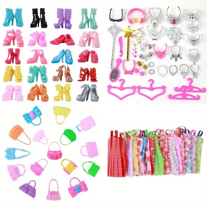 Doll Closet Doll Clothes Shoes Hangers Fashion Bags Glasses - Temu