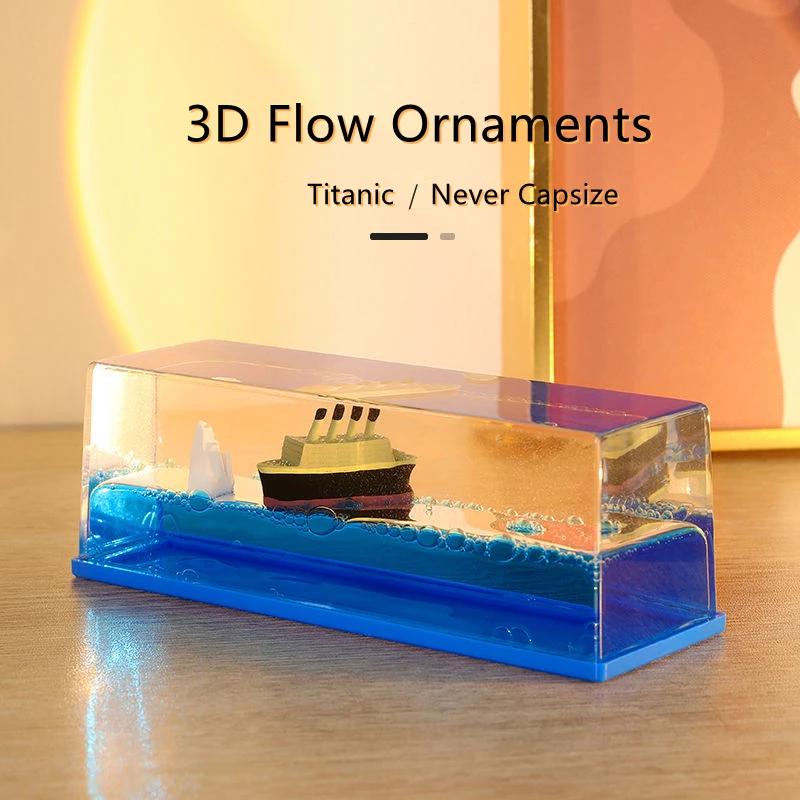 Cruise Ship Model Never Sinks Ornament For Desk Decor Fluid Drift