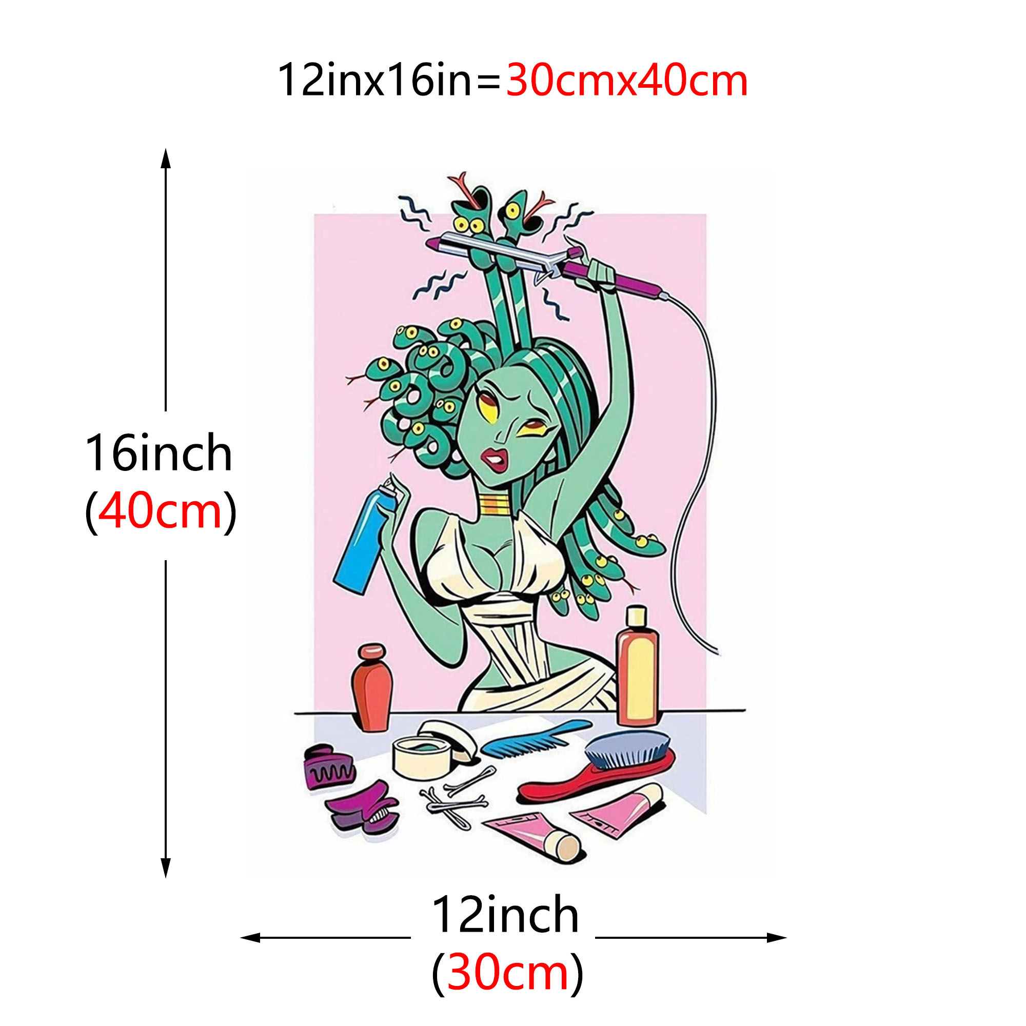 1pc Medusa Art, Cartoon Girl Poster, Creative Idea Poster, Wall Art, Wall Decor, Canvas Art, Wall Art Painting, Canvas Wall Art Living Room Posters, Bedroom Painting, No Frame