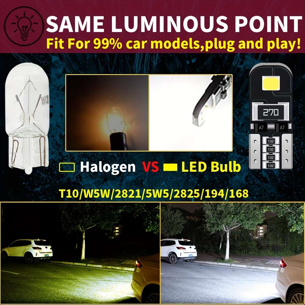 10pcs 194 W5W T10-3014-24SMD LED Canbus Error Free Car License