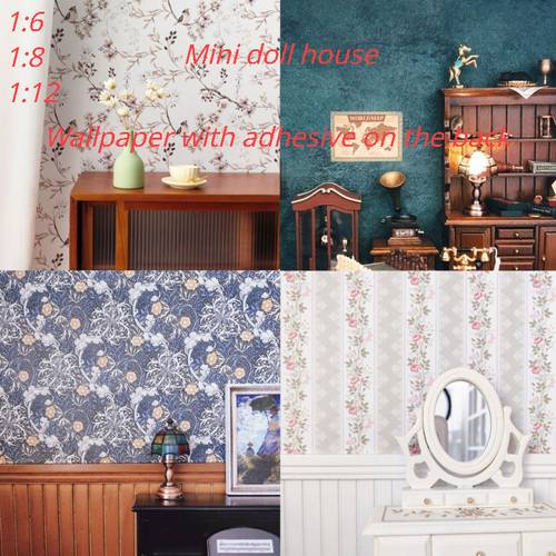 1pc pattern plain wallpaper mini doll house miniature accessories 1 6 1 8 1 12 shooting decoration scenes