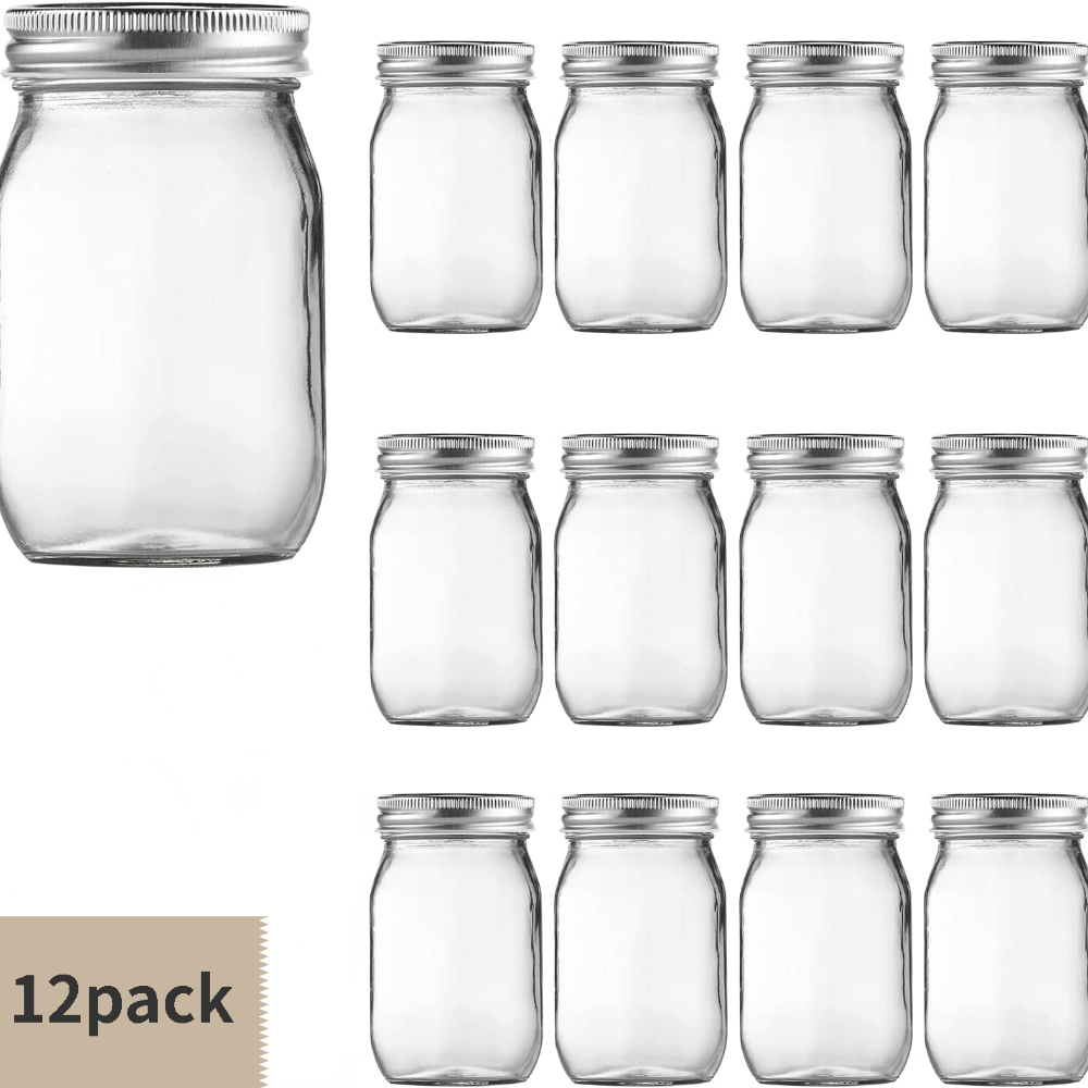 Honey Glass Jars, 16 Oz., 12 Pack