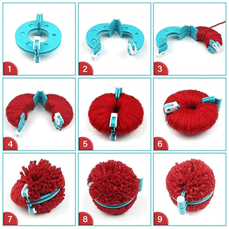 4 Sizes Diy Sewing Tools Pompom Set Plastic Pompom Maker - Temu