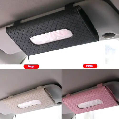New Car Tissue Storage Box Holder Case Pu Leather Napkin - Temu