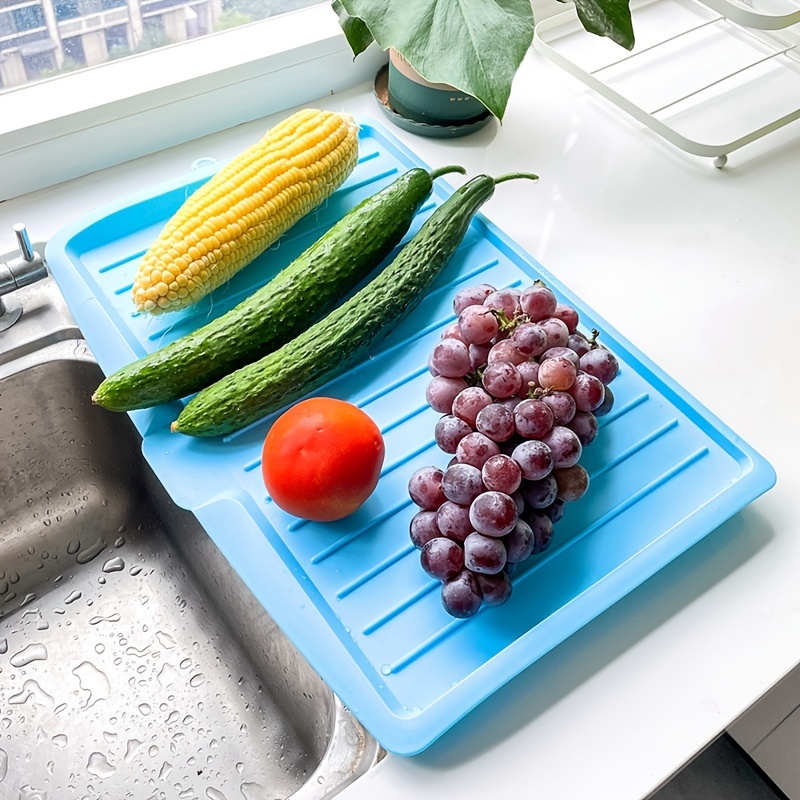 HGYCPP Double Layer Dish Drainer Plate Vegetable Fruit Tray Baby Bottle  Storage Drying Draining Mat for Dishes Cups 