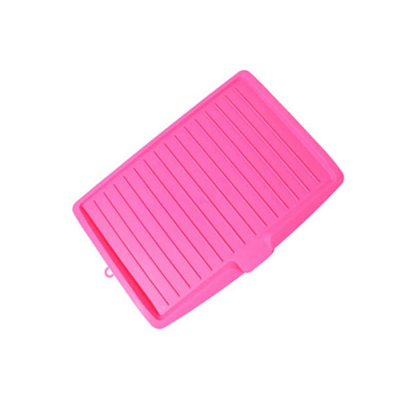 Pink Plastic Plate Dish Drainer Kitchen Drying Rack With Removable Dripping  Tray