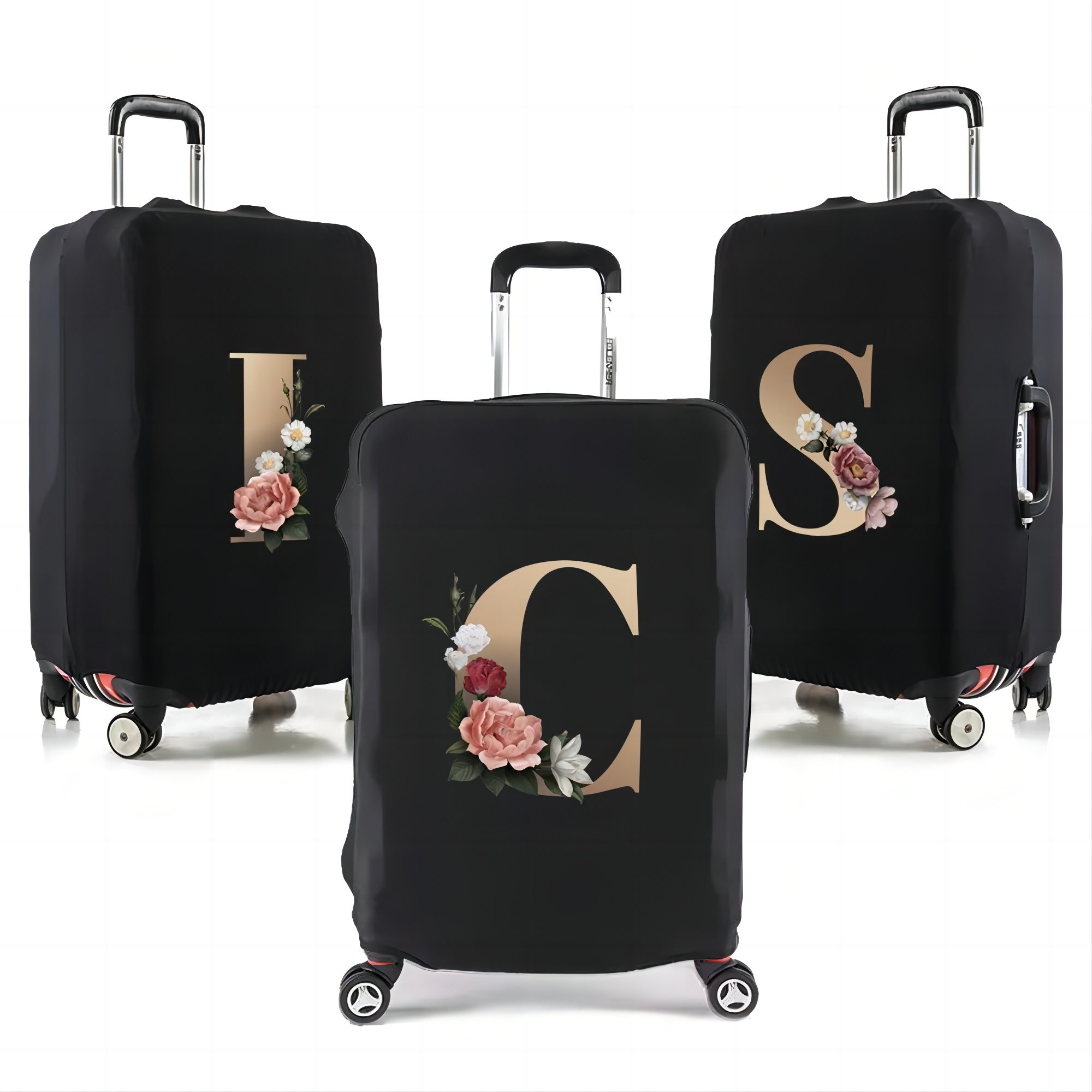 Golden Letters Luggage Case Suitcase Protective Cover Travel