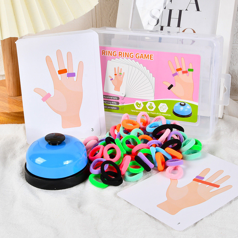 Kids Finger Ring Board Game Color Matching Toys Interactive Party Games  Hand-eye Coordination Sensory Educational Toys For Children