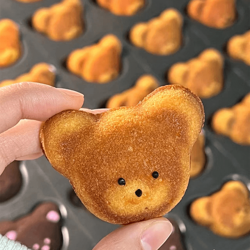 Mini moule à muffins en acier au carbone en forme d'ours mignon