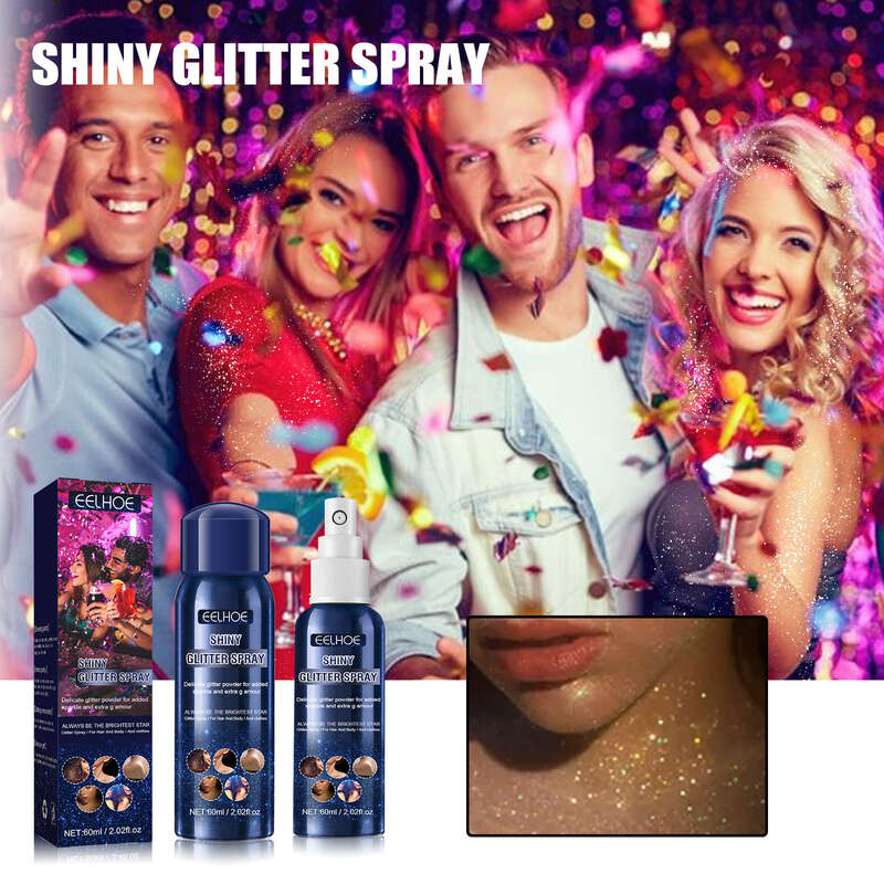 Highlighter Spray with Brightening Glitter - Perfect for Festivals,  Parties, and Nightclubs