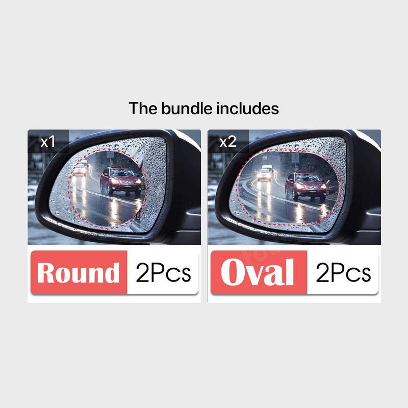 Buy OPZET INDIA Universal Car Accessories Rear-View Mirror Waterproof Anti  Fog Rainproof Anti-Water Protective Film Sticker for Car (Square - 2 PCs +  Oval - 2 PCs) Online at Best Prices in India - JioMart.