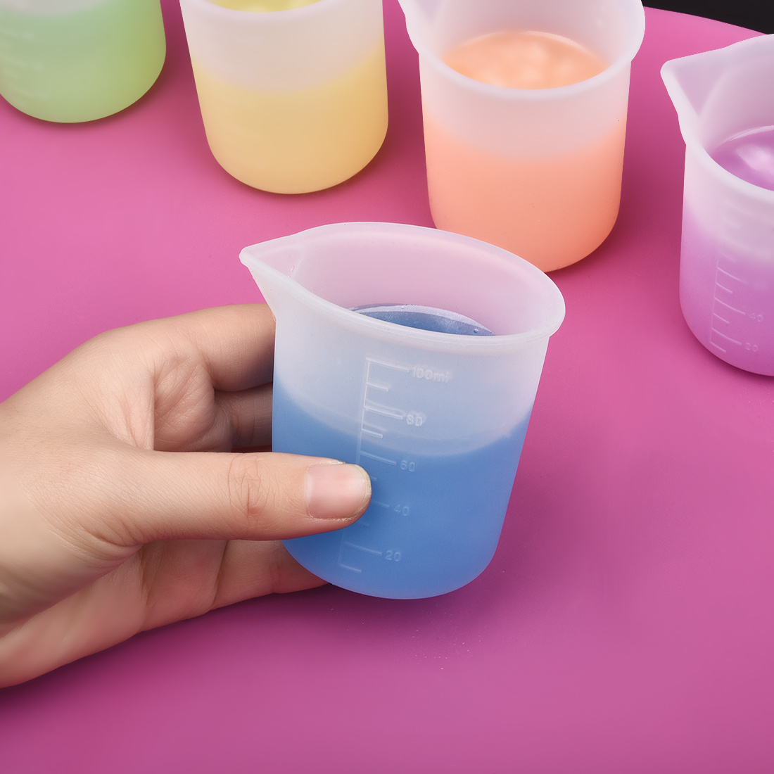 2 Silicone Cups For Resin Measuring Cup 250 / 500ml Precise Scale Clear  Graduated Cups Non Stick Mixing Cups For Art Craft Epoxy Resin Casting  Molds