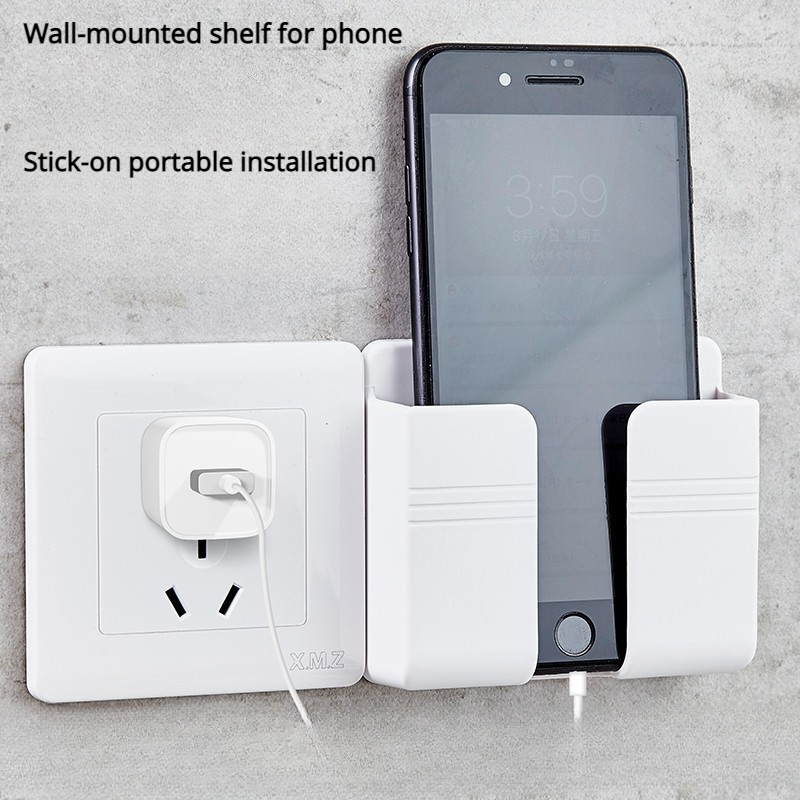 Soporte adhesivo para teléfono celular, soporte de pared para teléfono  celular con orificio de recepción de cable de datos, soporte para control