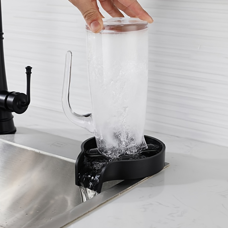 1pc Rince-verre en verre pour évier de cuisine Rince-verre automatique pour  barre de rinçage de verre Lave-bouteille Nettoyeur de verre Rinceur rapide  pour biberon haute pression Pulvérisateur métallique pour accessoires de  robinet 