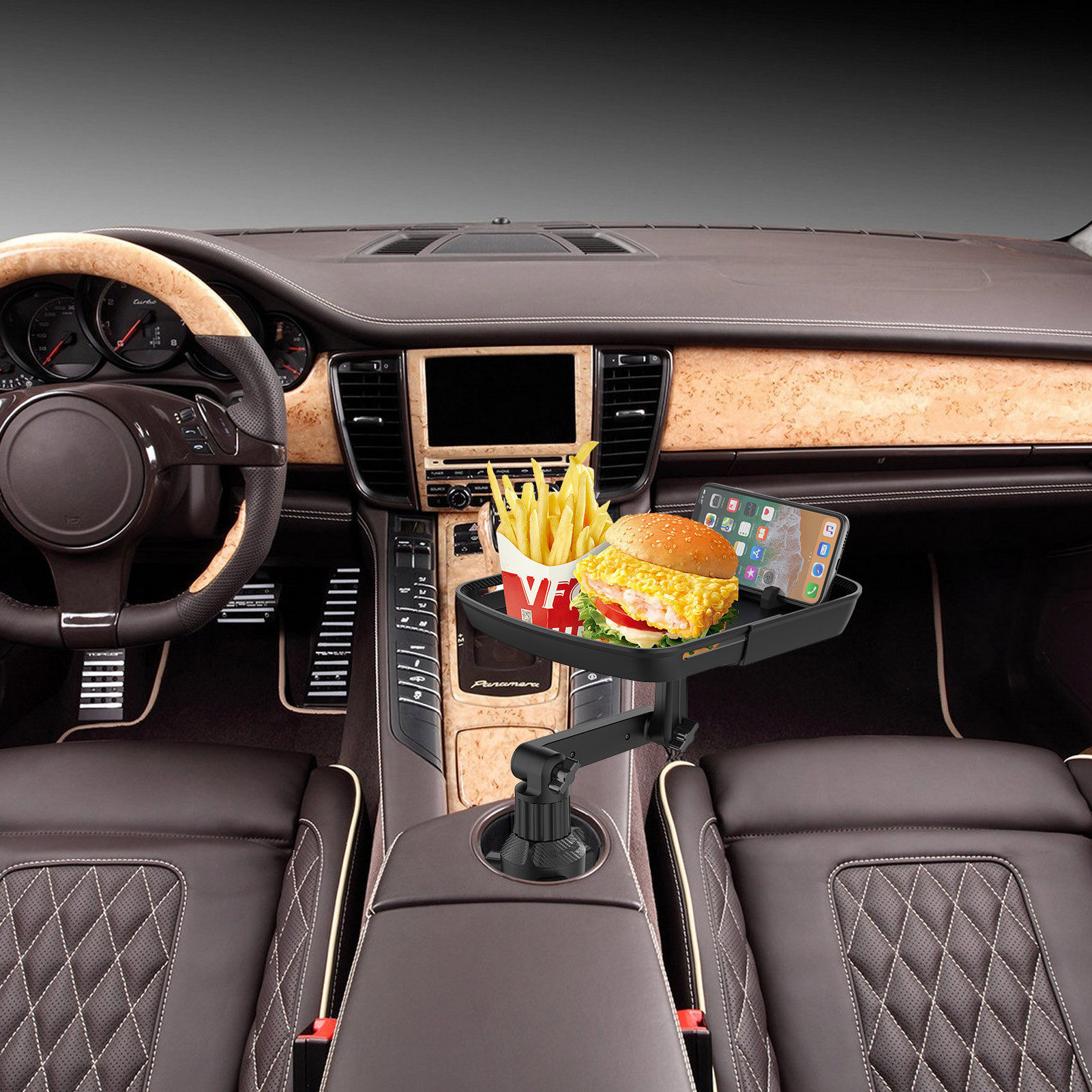 Acheter Plateau porte-gobelet universel pour voiture, support de téléphone  réglable, Table alimentaire pivotante à 360 degrés