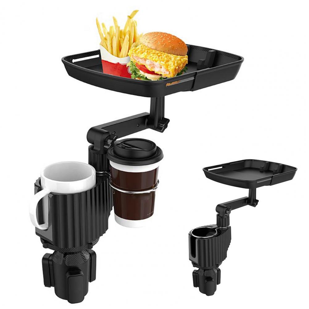 1X Car Cup Holder Tray 360° Adjustable Food Organized Drink Holder  Accesssories