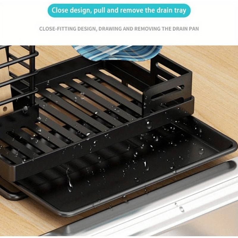 3-in-1 Sponge Holder, Matte Black Kitchen Countertop Organizer, Rack For  Sponge Scrubber Dishcloth, With Removable Water Collector Tray - Temu