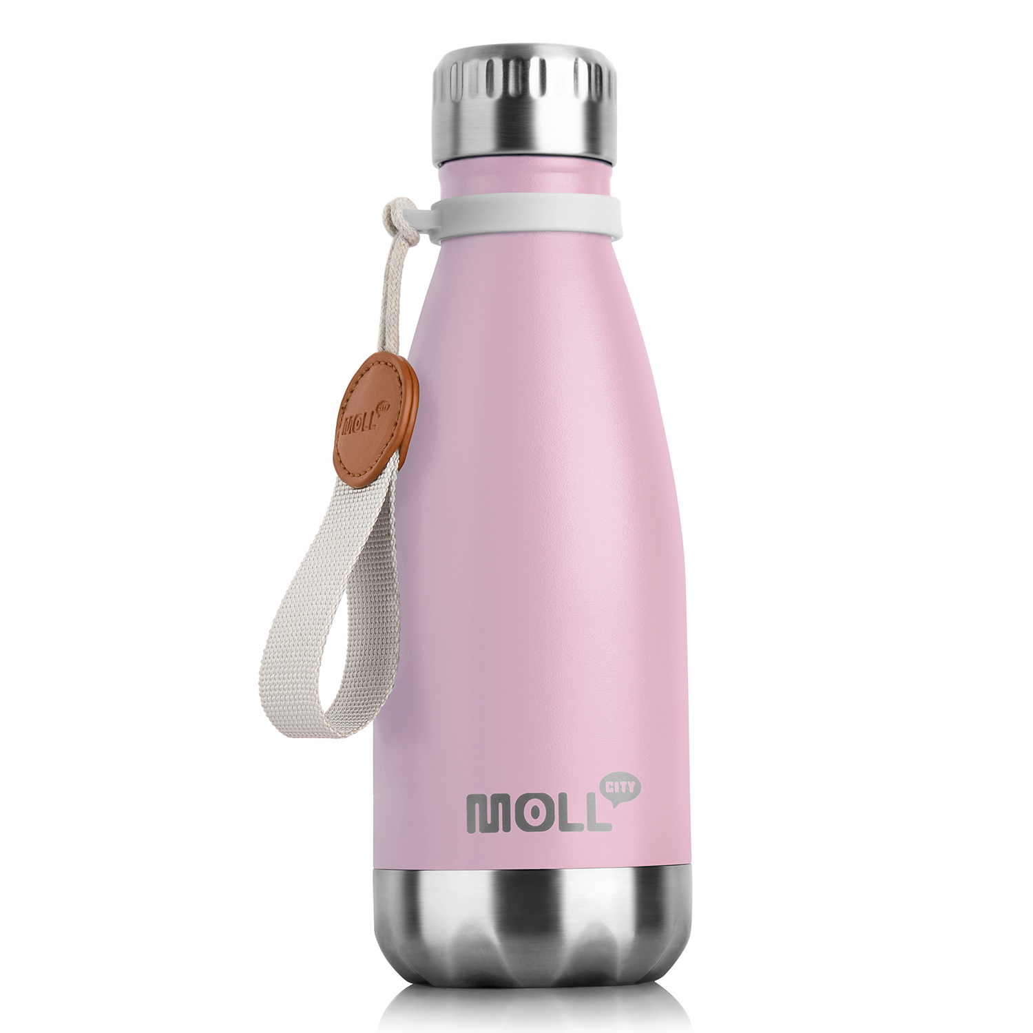 Baby thermos with straw 355 ml pink - Stainless steel vacuum