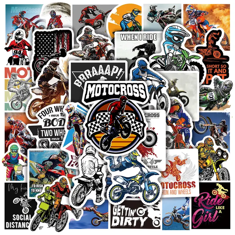 50 Pegatinas Motocross Moto Cross Divertidas Impermeables - Temu Mexico