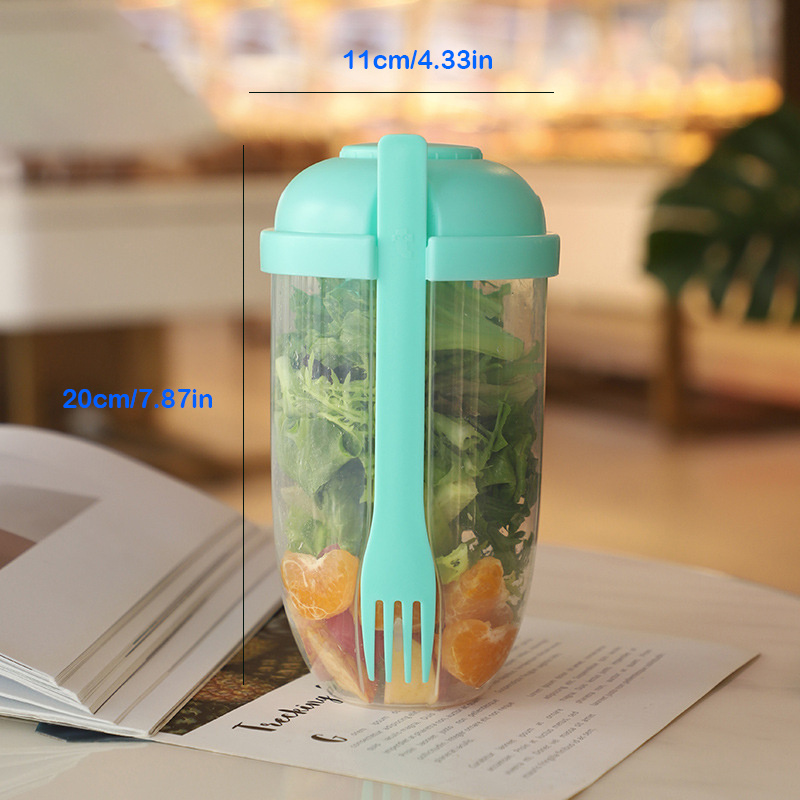 Salad Cup with Fork Transparent Salad Cup Portable Salad Cup with