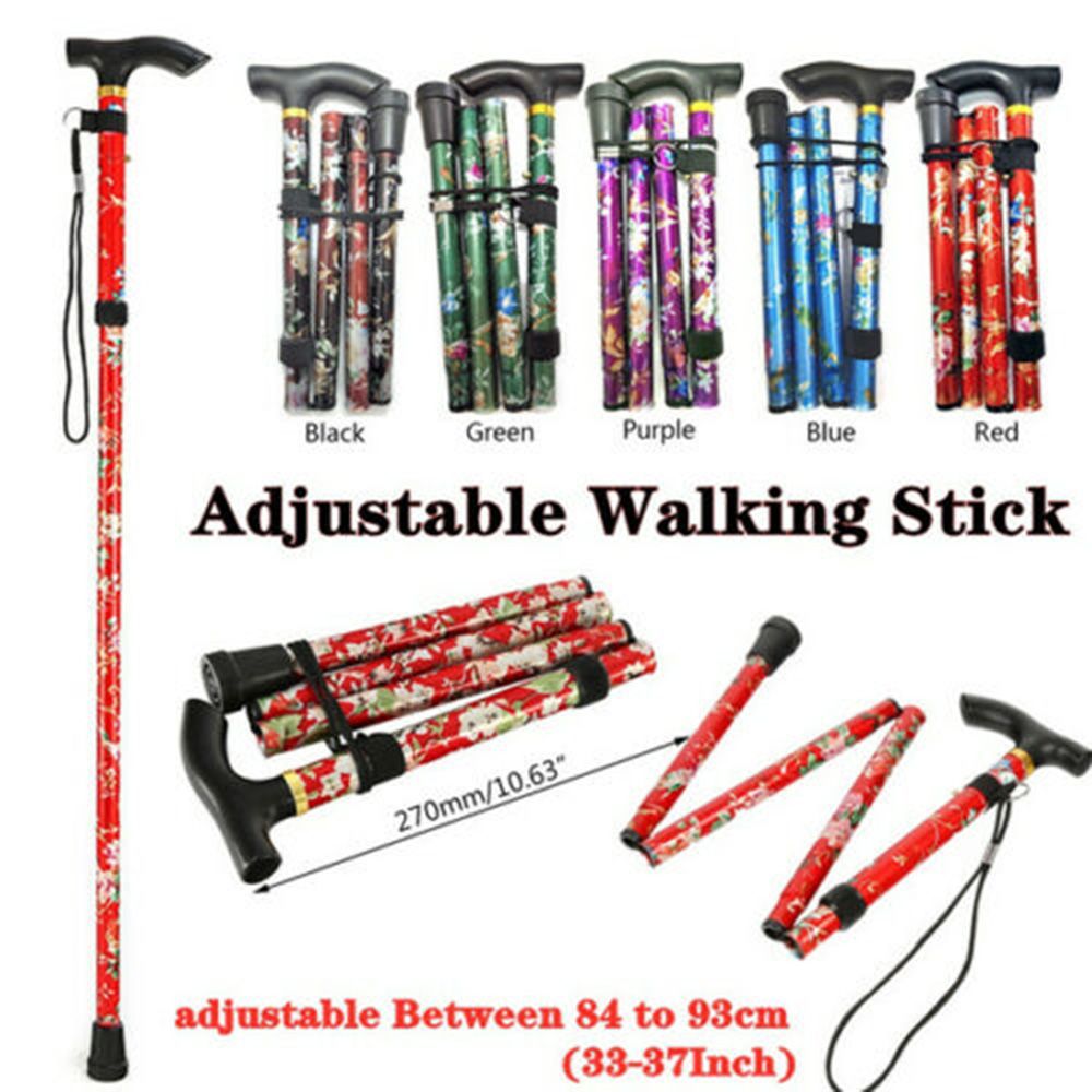 Bastón plegable, bastón portátil para caminar, bastón para caminar con  mango de madera suave, bastón ajustable, bastón plegable para hombres y