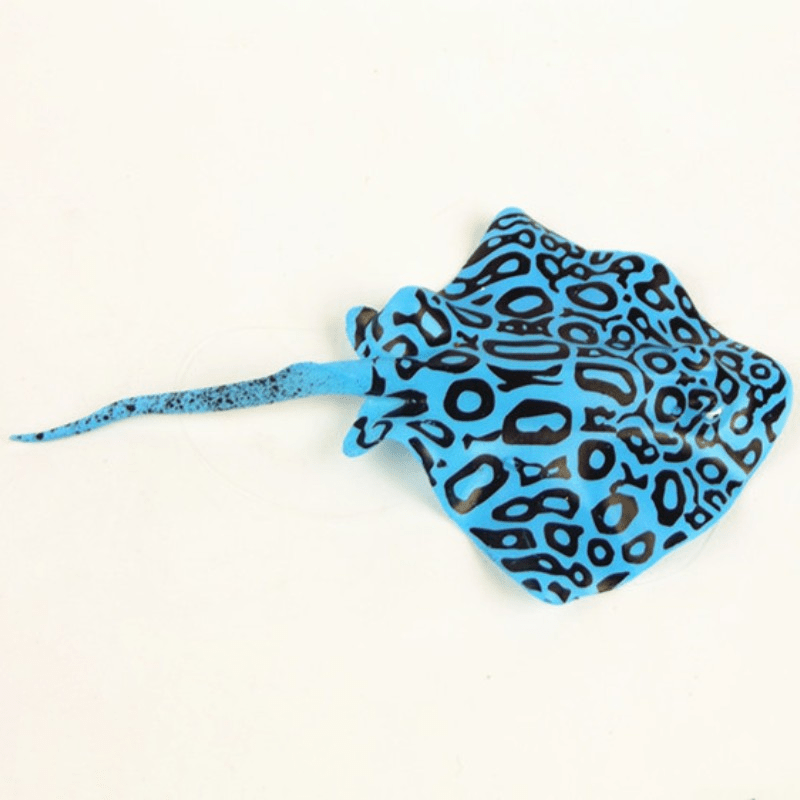 Ocean Blue Stripe Stingray Shark - Water-Resistant Mini Pouch w/ Keyring