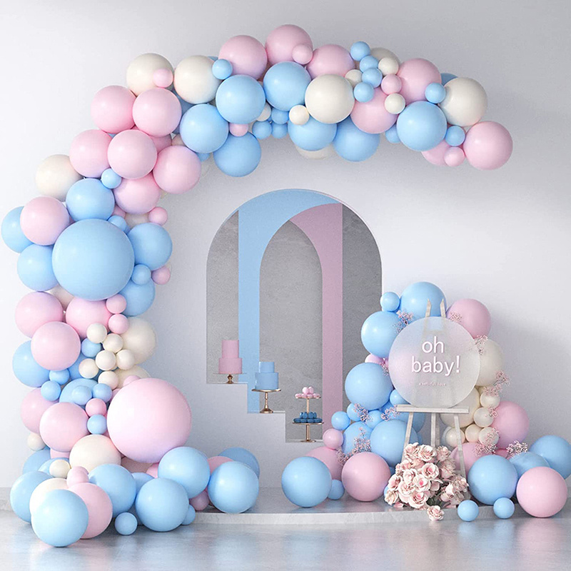 

104pcs, Pink And Blue Balloon Garland Arch Kit, Gender Reveal Baby Shower Decoration Balloon, Boy Girl Birthday Party Decor, Wedding Decor Balloons