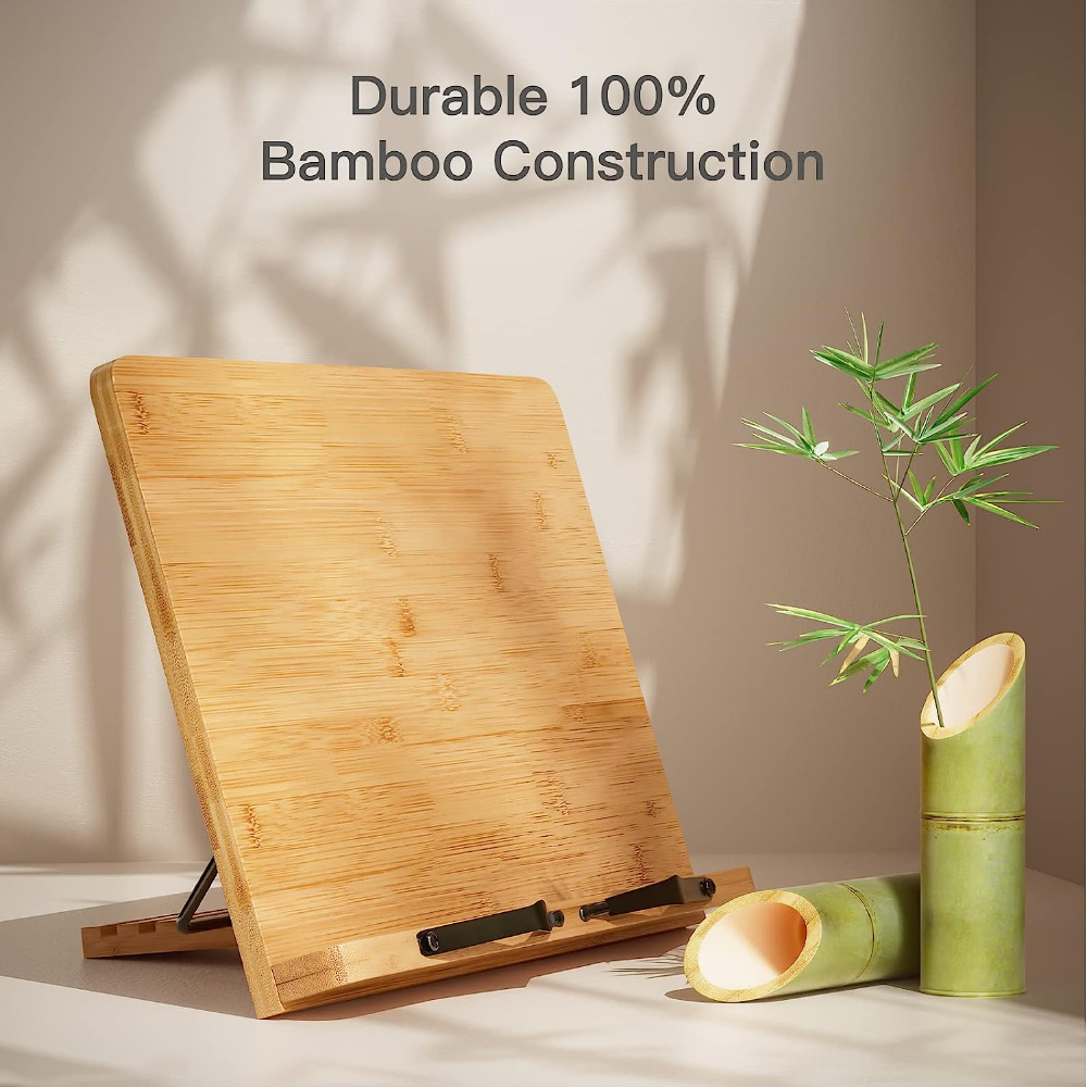 Soporte de Libro para Lectura. Tablet. Atril de Madera Bambú