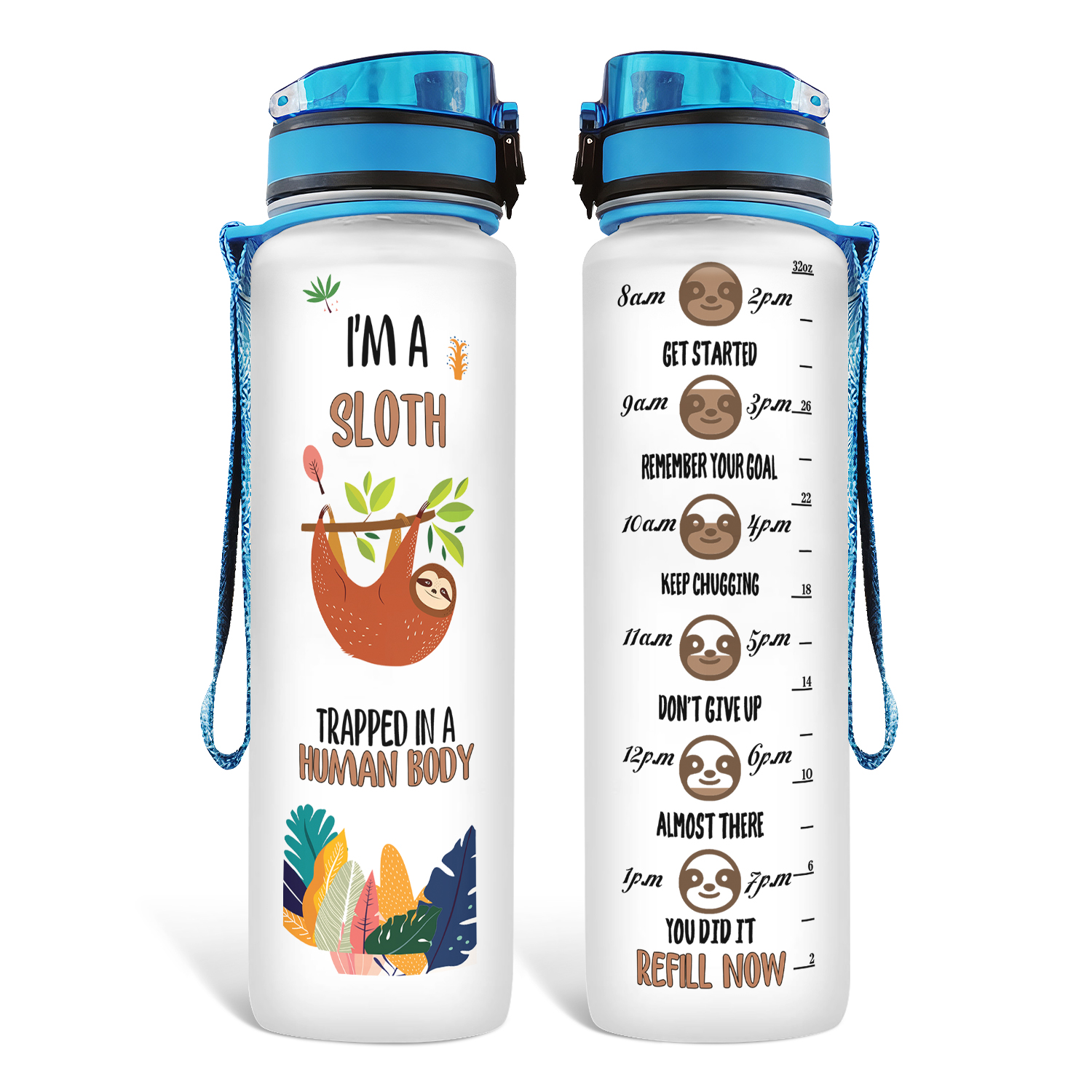 Sloth Water Intake Bottle Tracker