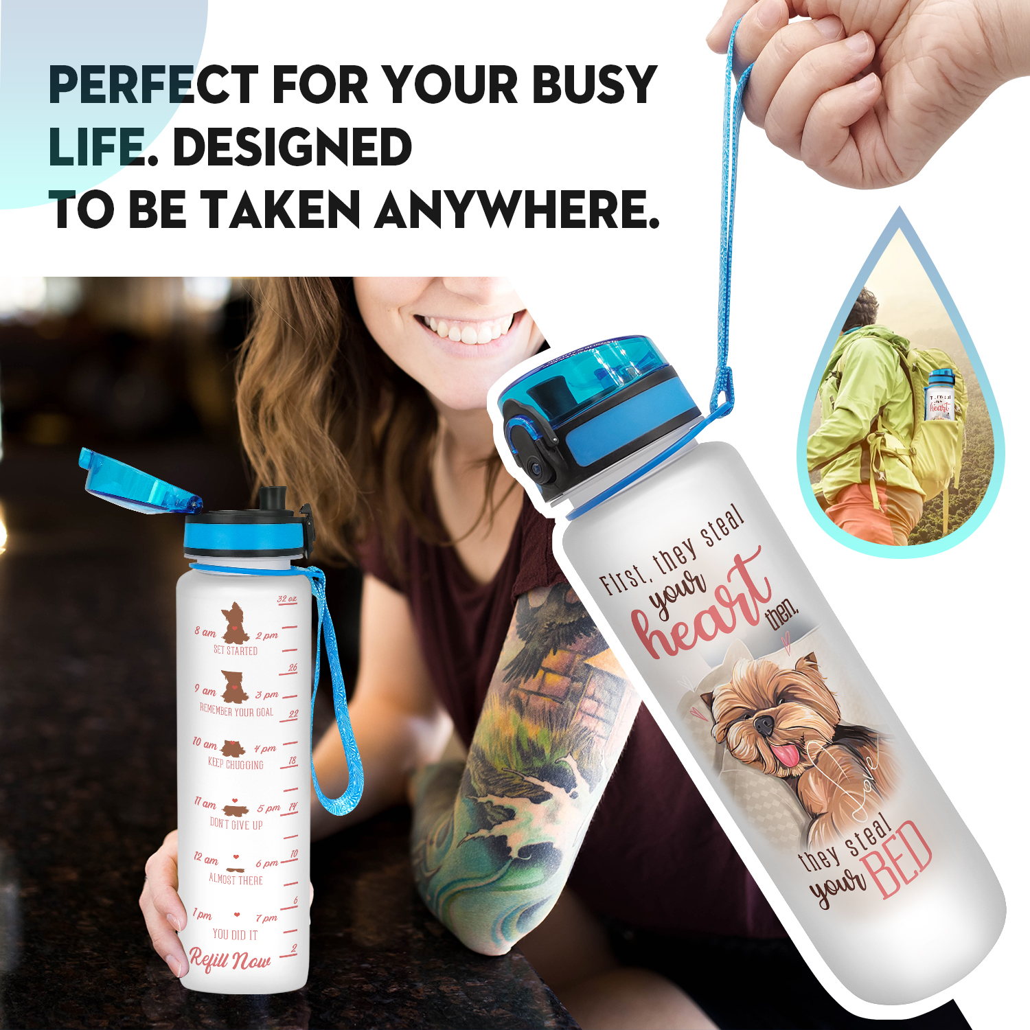 Dachshund Water Bottle Drink Your Dog Gone Water Tracker 22 