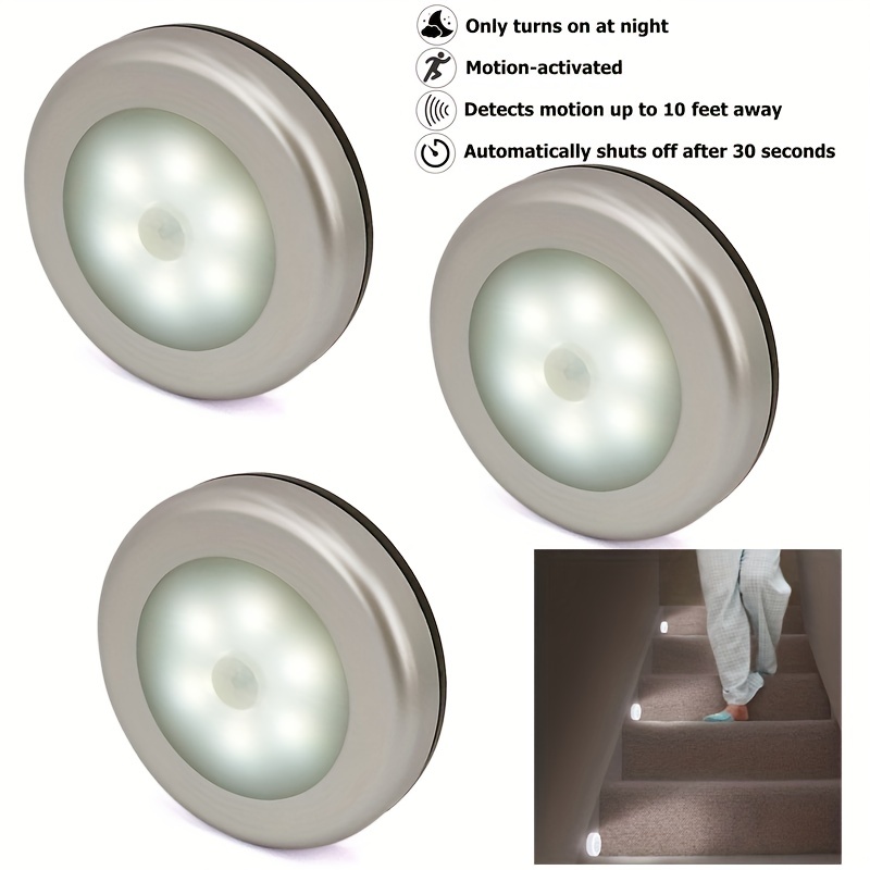 6 Piezas Luz Sensor Movimiento Interiores Luces Led Armario - Temu