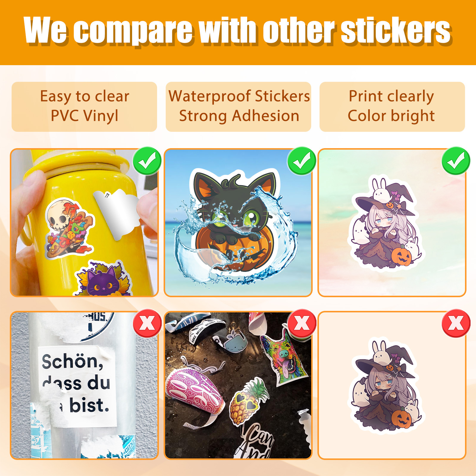 Cartoon Lovers Stickers Fashion Fun Waterproof Reusable Diy Room