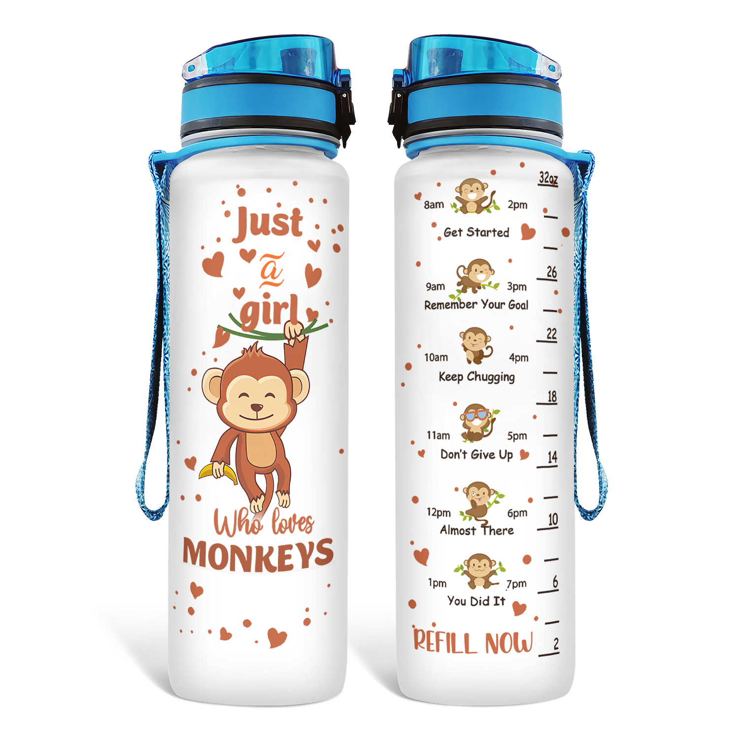 Drink Some Water Girl - Personalized Water Bottle With Time Marker