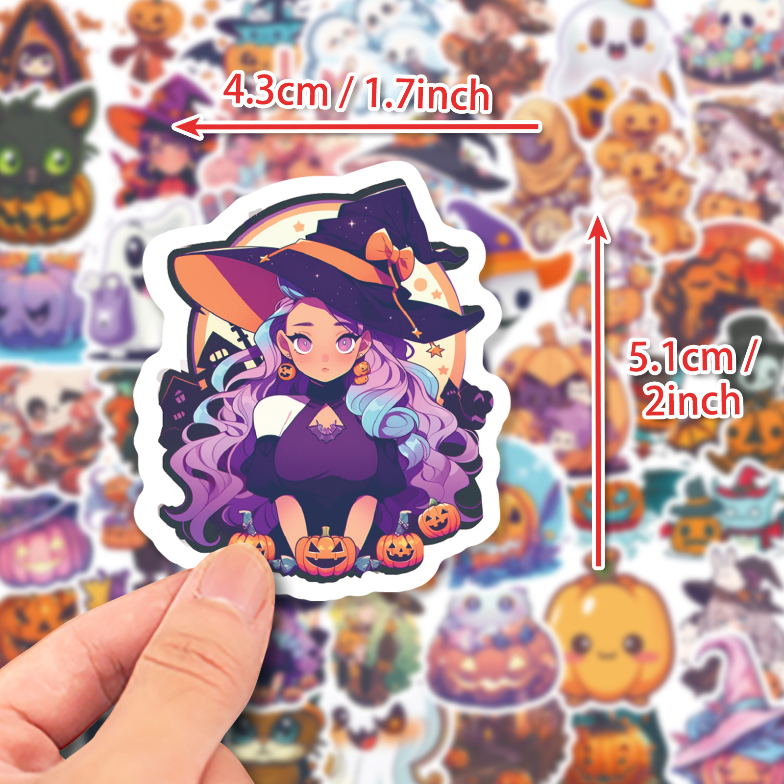 Cartoon Halloween Stickers Fashion Fun Waterproof Reusable Diy