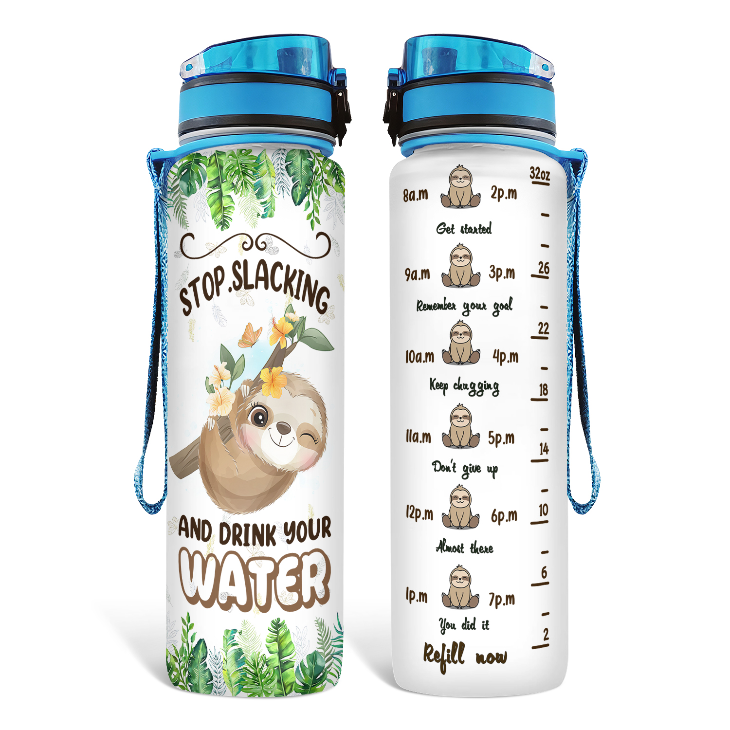Sloth Water Intake Bottle Tracker