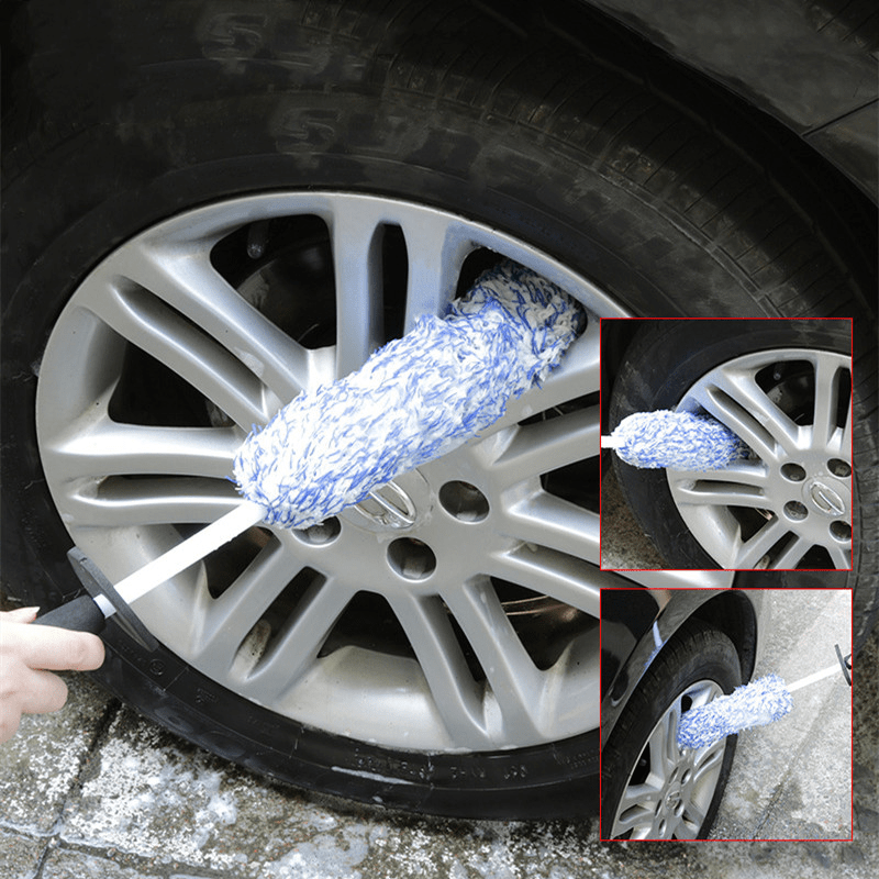 Premium Microfiber Wheel Tire Cleaning Brush Non-slip Easy-clean