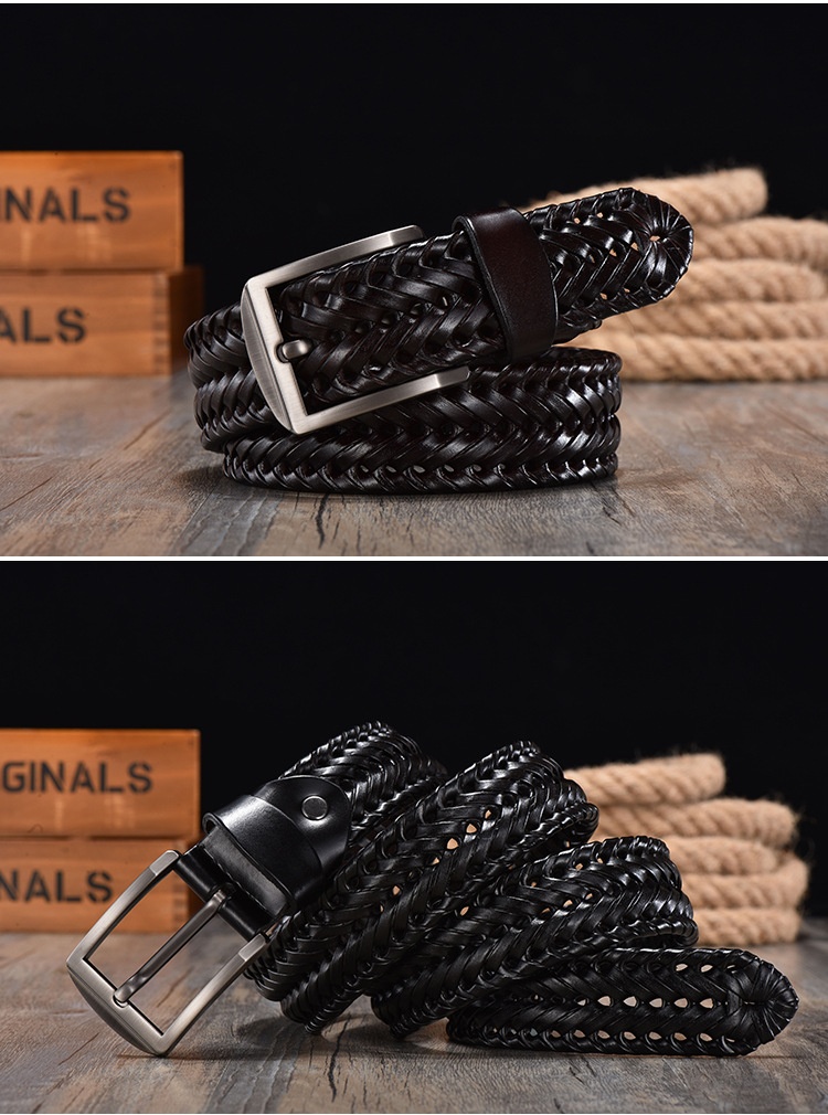 Men's Braided Belt handmade genuine leather belt. men's leather