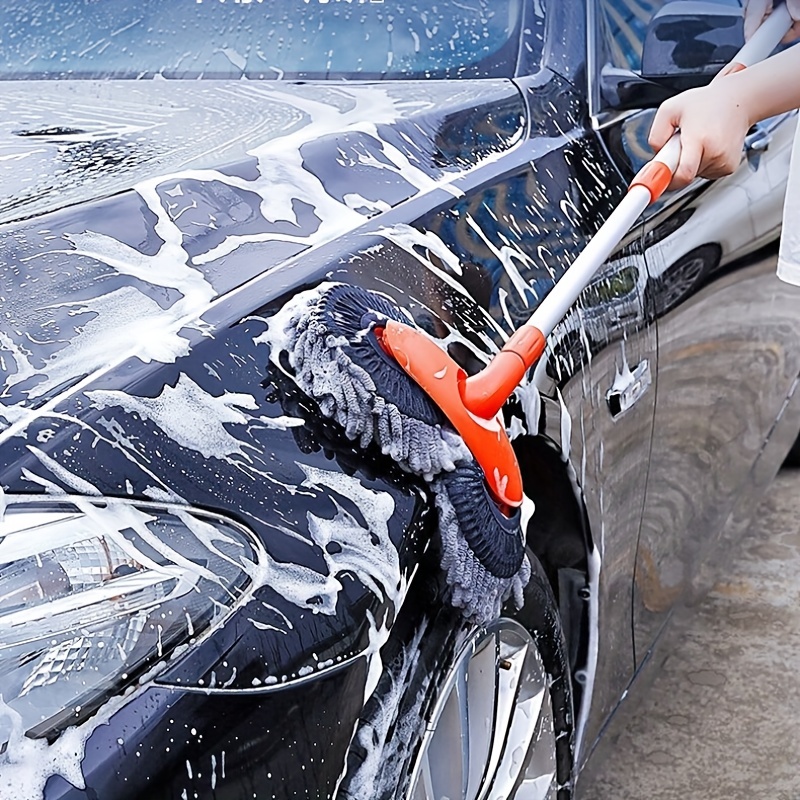 Car Wash Brush Kit With Long Handle Scratch Free Mop - Temu
