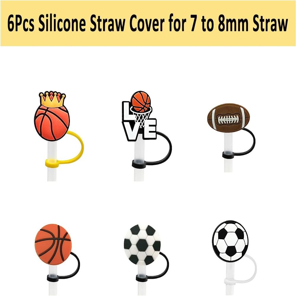Silicone Straw Topper Cartoon Ball Straw Cover Reusable - Temu Italy