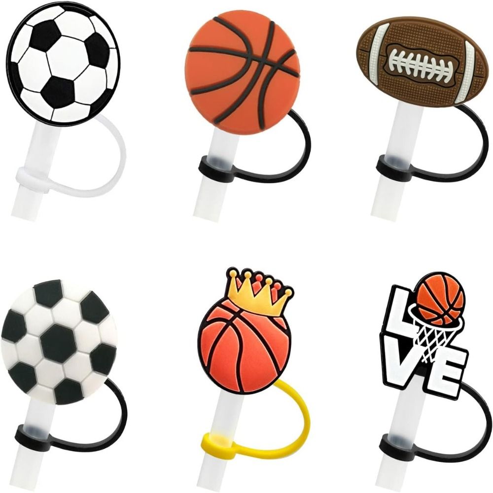 Silicone Straw Topper, Cartoon Ball Straw Cover, Reusable Drinking Straw  Tips Lids Plugs Anti-dust Airtight Seal Proof (basketball, Football And  Rugby) - Temu Bulgaria