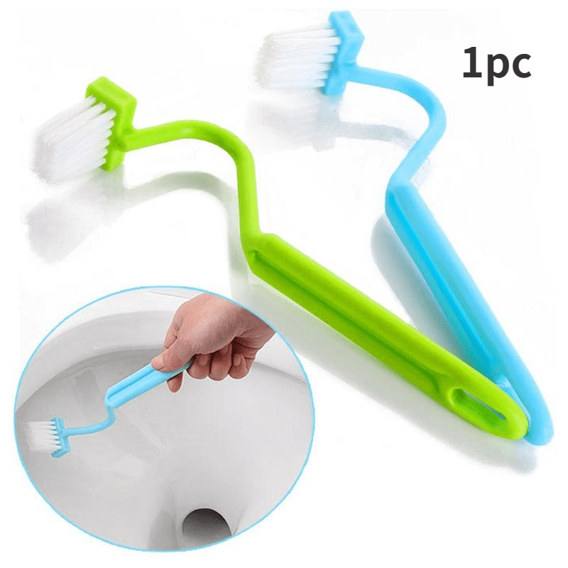 1pc Curved Toilet Rim Brush - Efficiently Clean Hard-to-Reach Areas,  Ergonomic Handle for Comfortable Use, Ideal for Bathroom Cleaning