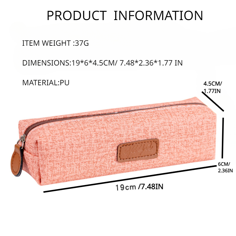 Slim Pencil Case Waterproof PU Leather Pen Protective Case Small 19cm