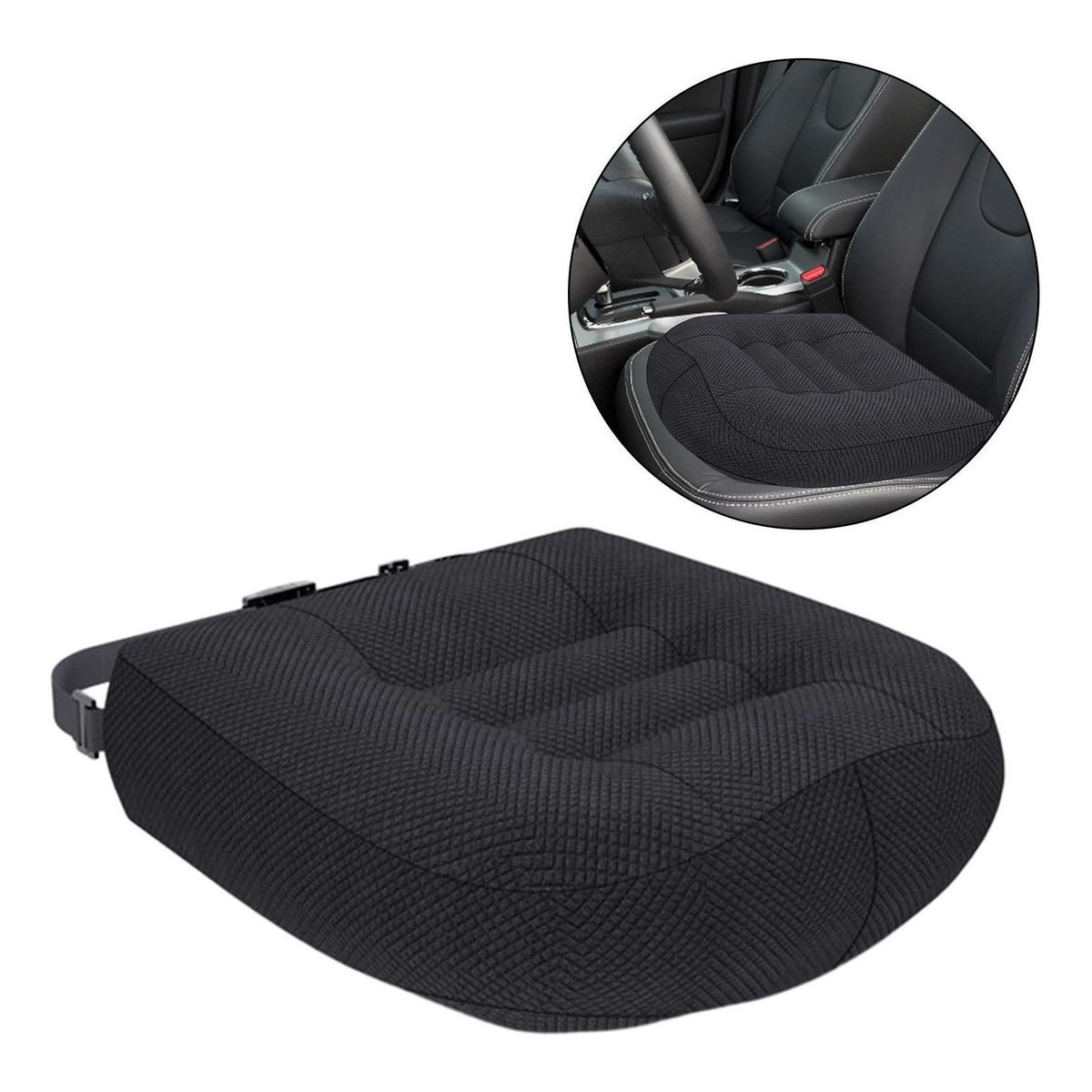 Black, Adult Car Seat Booster Cushion